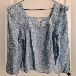 J.Crew SQUARENECK RUFFLE TOP